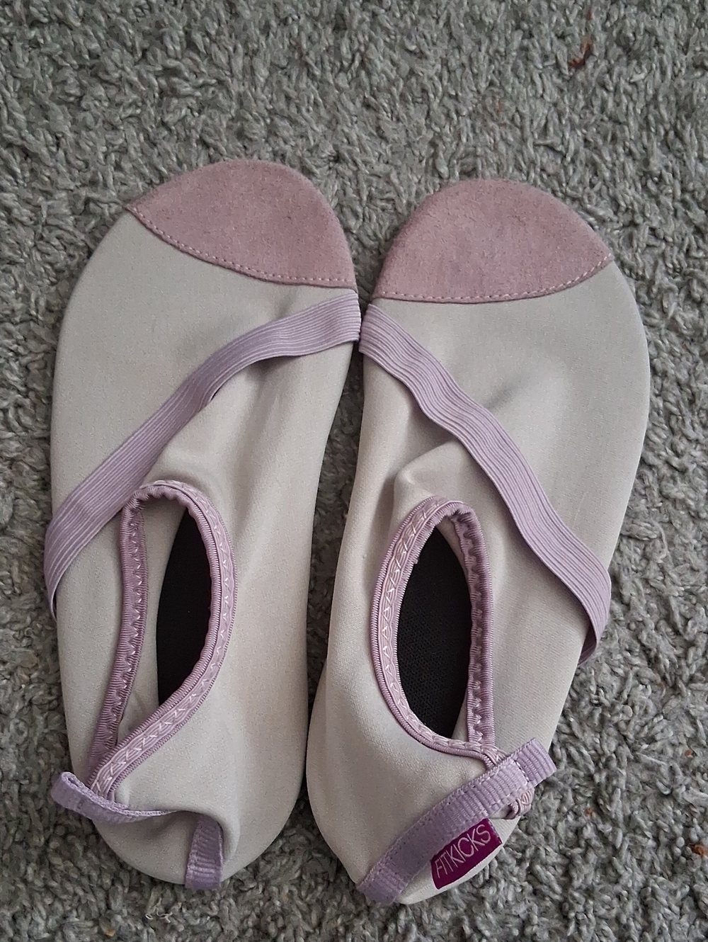 FitKicks Women’s Lavender and Gray Ballet Flats Yoga Size M